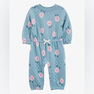 Baby Floral Double-Knit Jumpsuit